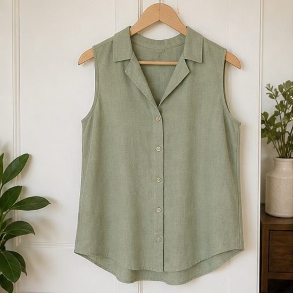 Sage Pleated Blouse